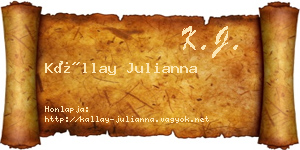 Kállay Julianna névjegykártya