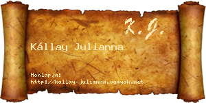 Kállay Julianna névjegykártya